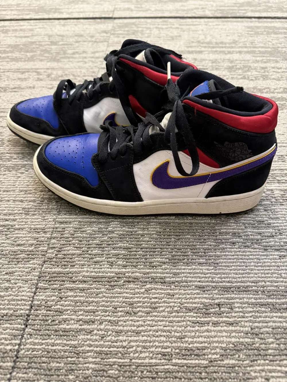 Air Jordan 1 Mid Lakers Top 3 Shoes Mens Size 8.5 Multi Color 852542-005 Nike OG